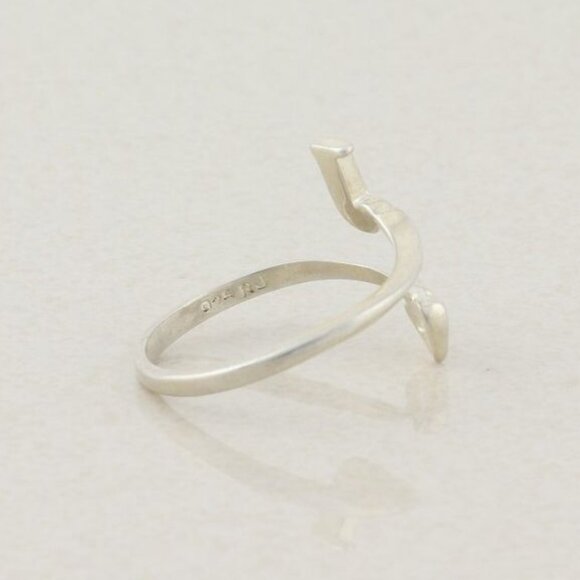 Sterling Silver Letter J Heart Ring Bypass Ring Size 7 1/2 Avon - Picture 3 of 7